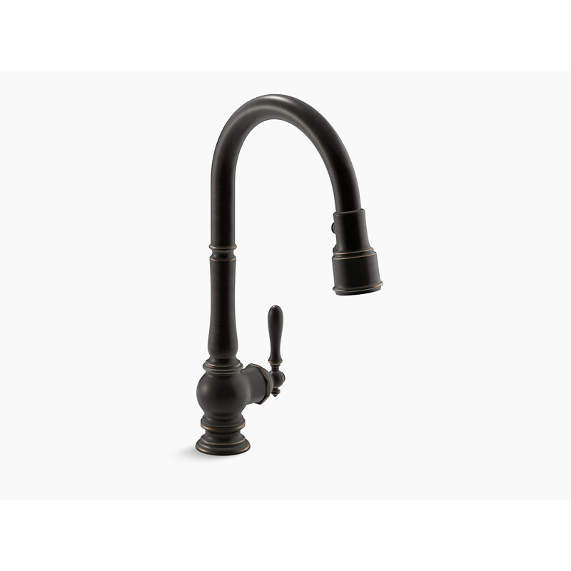 Artifacts® Pull Down Single Handle Kitchen Faucet, Oil-Rubbed Bronze
