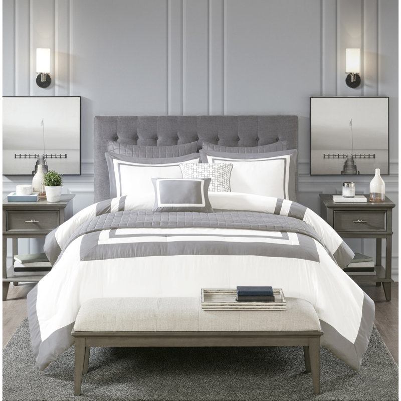 Coussins décoratifs de luxe luxueux gris double / grand - 2 taies décoratives douces et moelleuses
