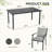 Maynard 7-Piece Black Metal Patio Dining Set With Rectangular Table And Gray Cushions-122878502