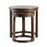 Ensemble de tables basses rondes en bois massif 2 pièces Hazel (1 table basse et 1 table de bout gigogne)