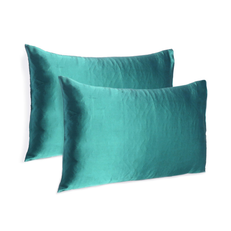 Taie d'oreiller en satin , Sarcelle, Standard