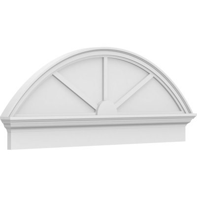 50"W x 19-3/8"H x 2-3/4"P Segment Arch 3 Spoke Architectural Grade PVC Combination Pediment