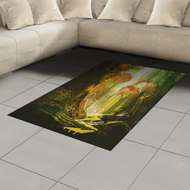 Fantasy High Density Long Fiber Poly Threads Decorative Area Rug Carpet, Rectangle 4' x 5'8"
