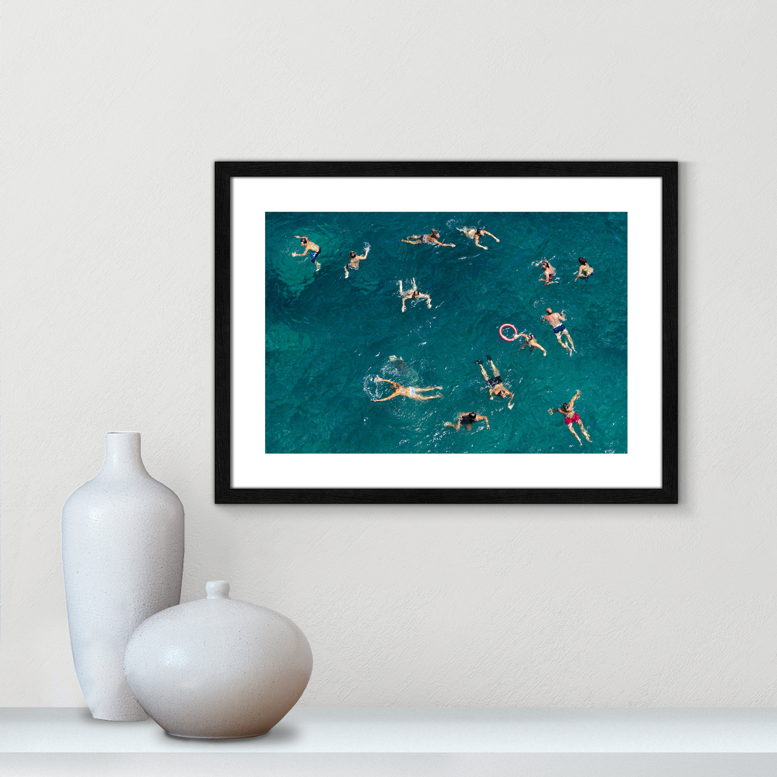 Norvell "Tonti" Print by Tonti, 17" H x 23" W x 0.75" D, Black Wood Framed Paper