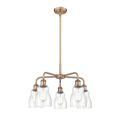 Lustre en forme de cloche à intensité variable en acier à 5 lumières Penaflor
