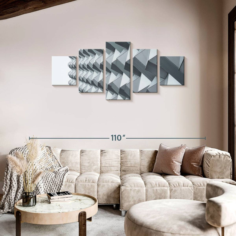 Façade géométrique, H 36 po x l 80 po