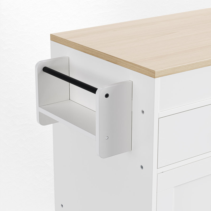 74.5 " W Kitchen Island, Off White