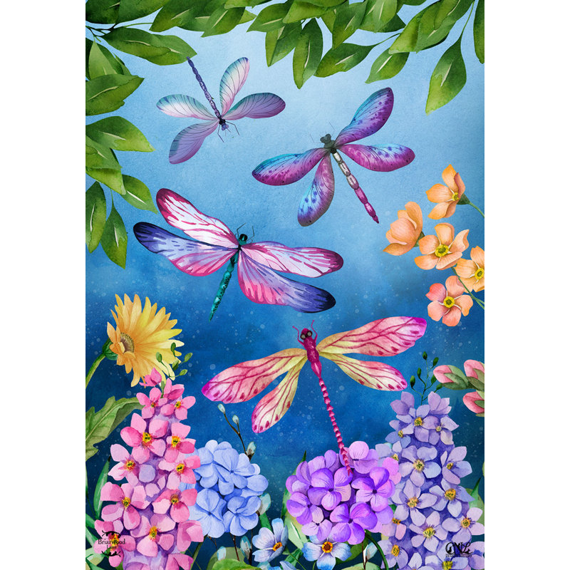 Drapeau de jardin libellules