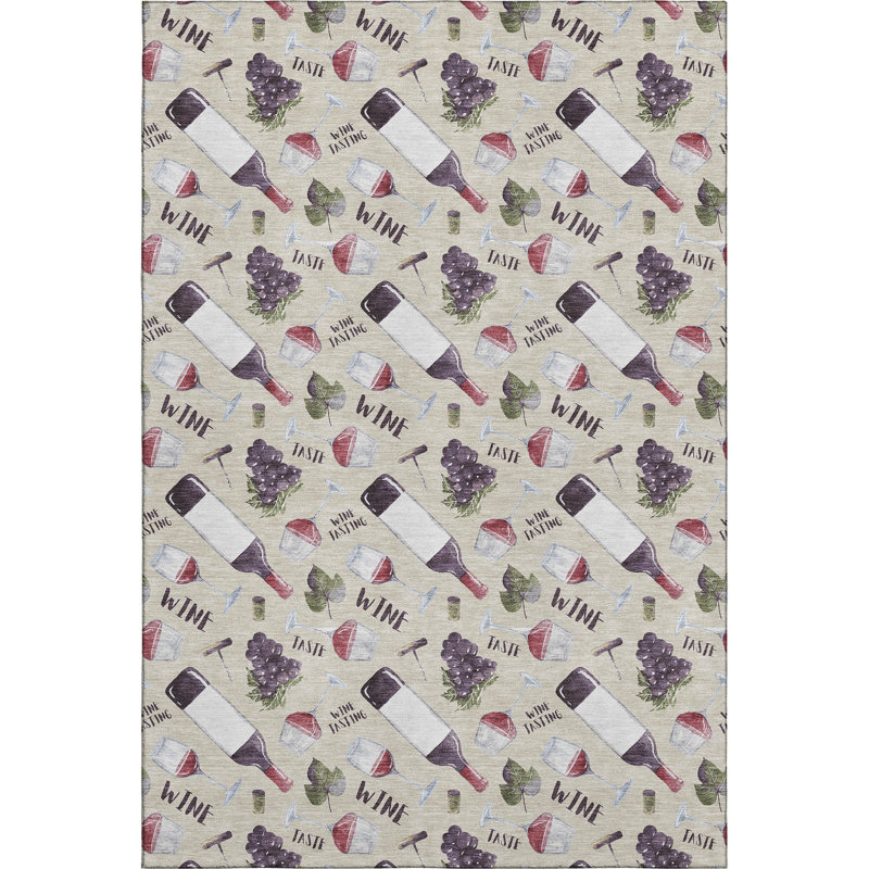 Tapis ivoire Cerrito AMF169 lavable à la machine de qualité supérieure, Rectangle de 10 pi x 14 pi
