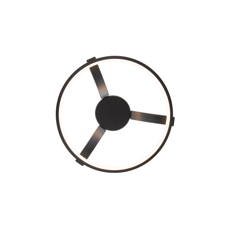 Plafonnier semi-encastré DEL Chainer 16 po 3000K, Noir