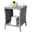 Table basse d'extérieur en gris de 19,54 po x 19,54 po x 21 po, avec arrosage et assemblage avec tissage transparent, requis-120264182-120264181