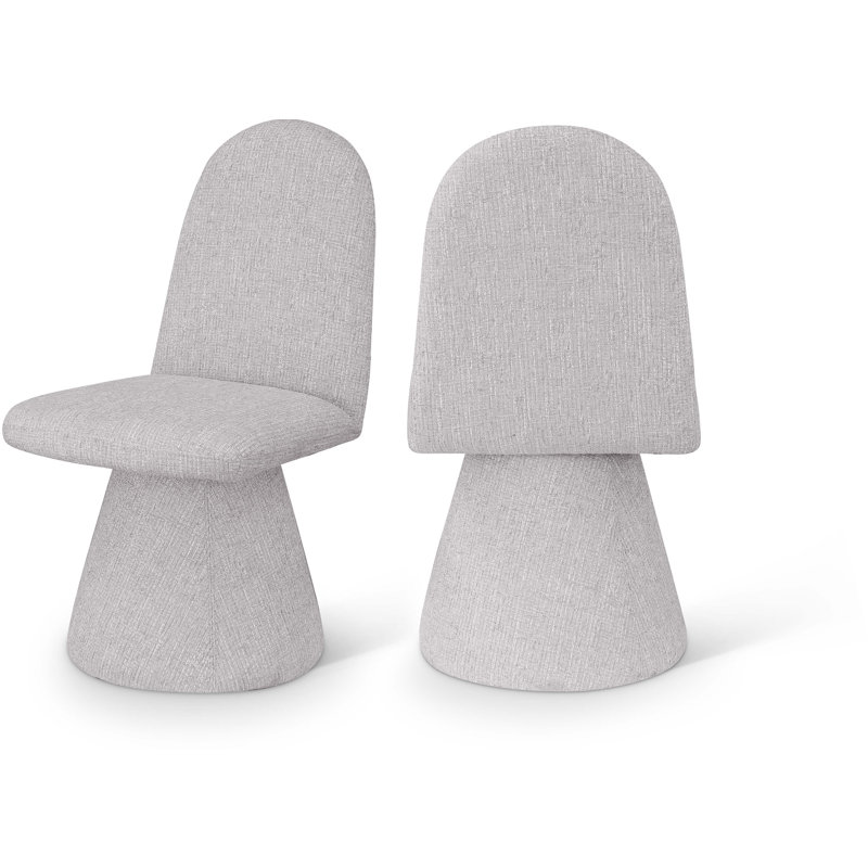 Chaise rembourrée Dunia, Tissu en polyester gris
