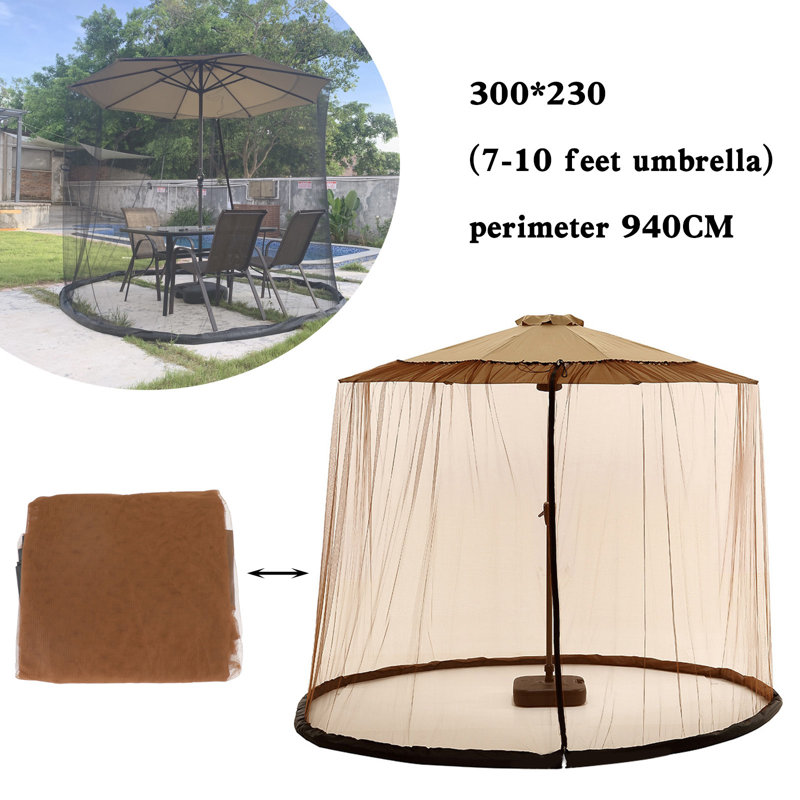 Mosquito Net Screen for Patio Umbrella with Zipper Door - Keep Out Insects Mesh