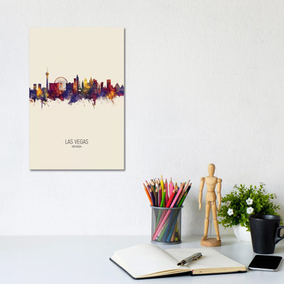 Las Vegas Nevada Skyline Fall by Michael Tompsett - Wrapped Canvas Print