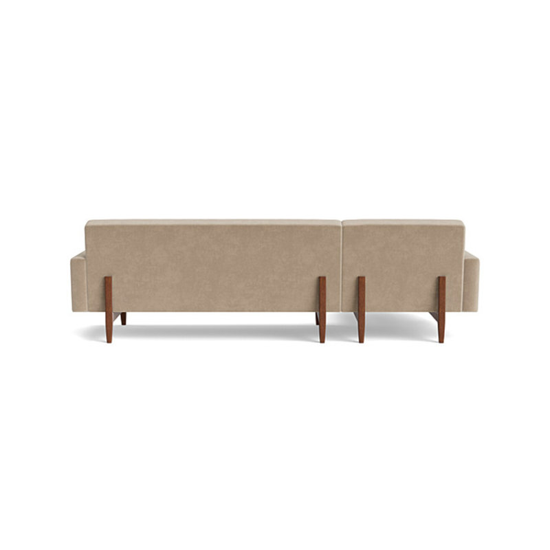 Tyler Chaise Sectional, Left Hand Facing, Velvet - Beige