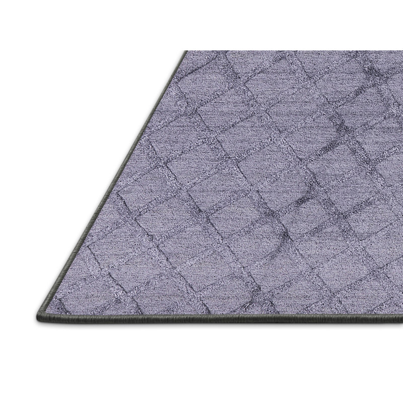 Tapis mauve à motif géométrique Meltem, Rectangle 3 pi x 5 pi