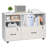 2 Drawer Wooden File Cabinet, Mobile Filing Cabinet with Open Shelves, Lockable Lateral Rolling File Storage with Adjustable Shelves, Free Standing Printer Stand for Home Office School, White