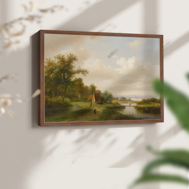 Faune rétro IV - reproduction encadrée - réaménageable, H 16 po x l 20 po, Noyer