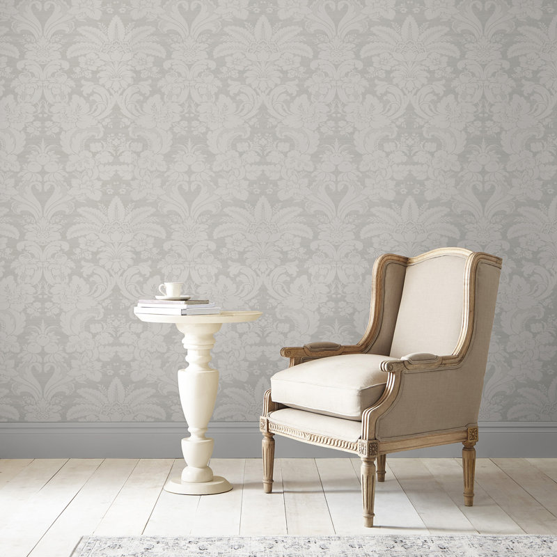 Laura Ashley Martigues Sugared Violet Wallpaper, Gray