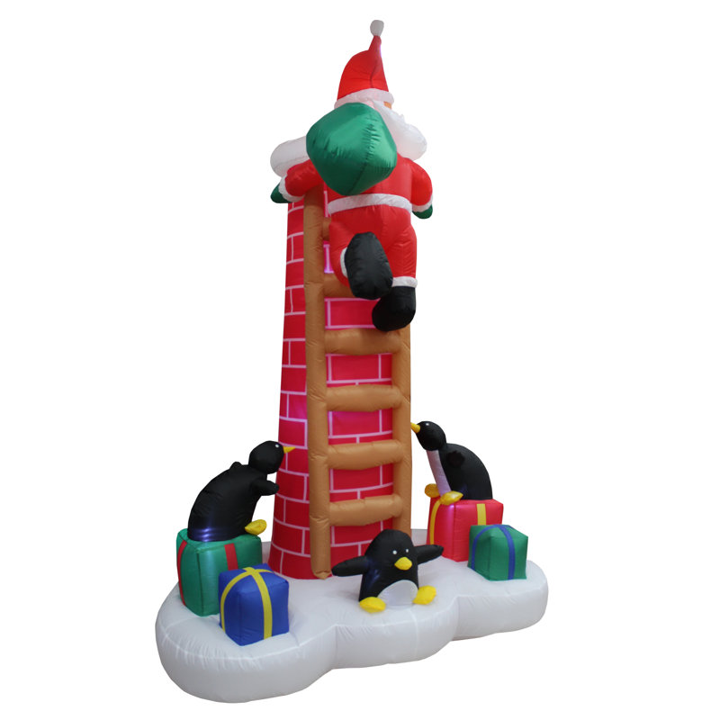 Décoration de noël gonflable pour père noël escalade