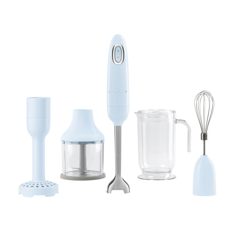 SMEG 50's Retro Style Hand Blender with accessories, Pastel Blue