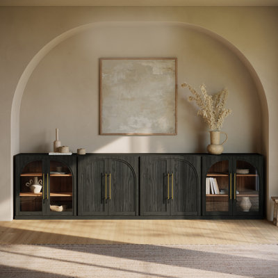 4-Piece Modular Buffet Cabinet - C+1B2A - Ebony