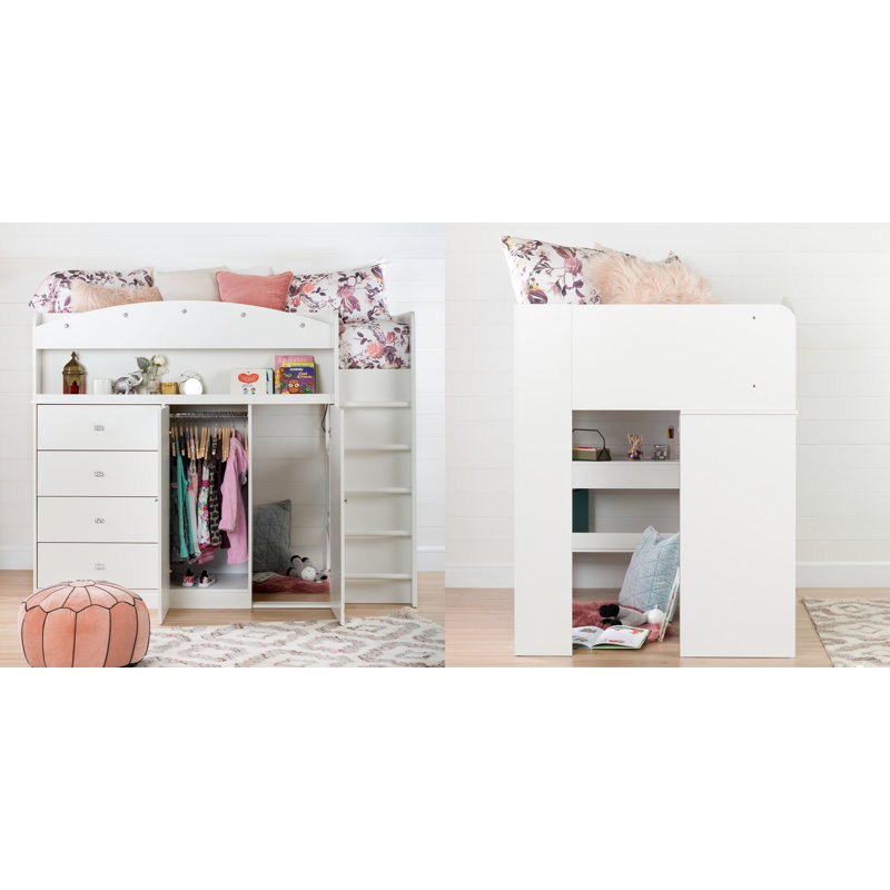 Tiara Kids Twin Loft Bed with Drawers