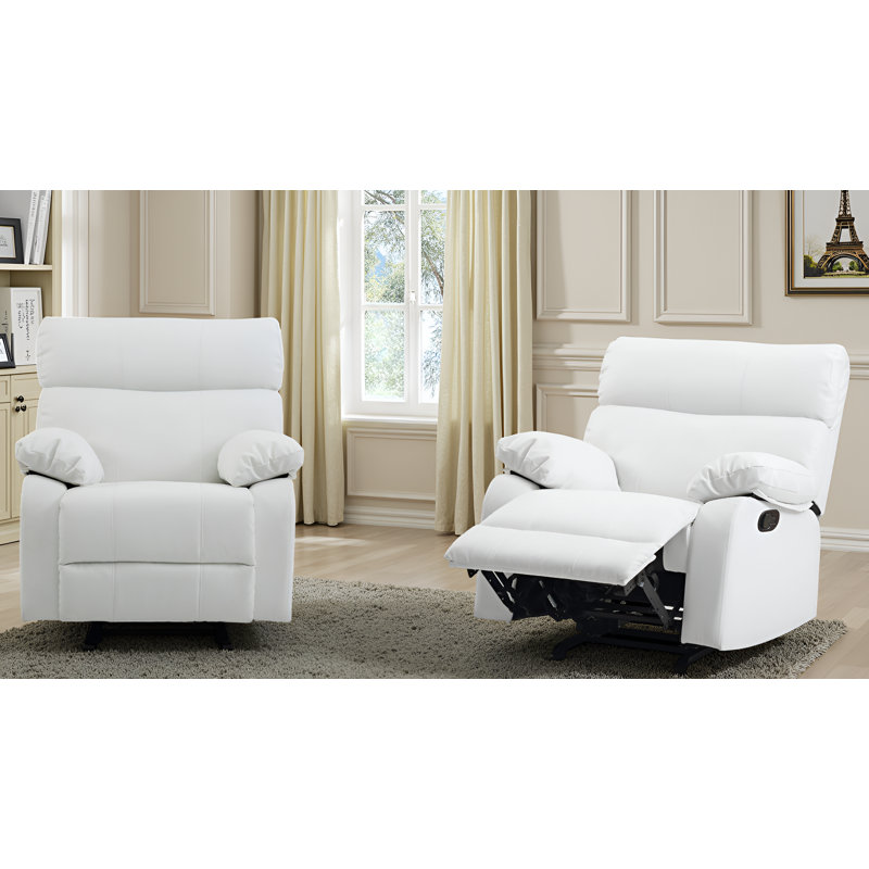 Ensemble de 2 fauteuils inclinables Larache, Blanc