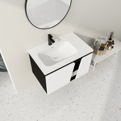 Meuble-lavabo simple 32 po avec plateau en céramique Jodie