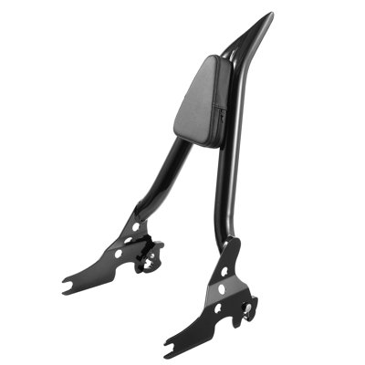 Barre de sissy pour dossier de motocyclette, compatible avec les modèles Harley-Davidson Touring, dossier amovible amovible à hauteur de 27 pouces, cadre en métal durable avec coussin arrière en cuir, noir