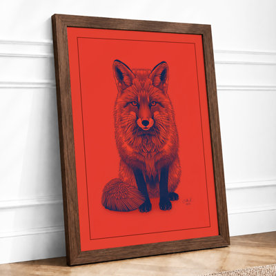 Confrontal Fox Modern - Framed Print