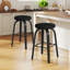 Tabouret de bar pivotant en bois massif avec repose-pieds en métal et tabouret de bar à hauteur de comptoir sans dossier (ensemble de 2)-1608429084