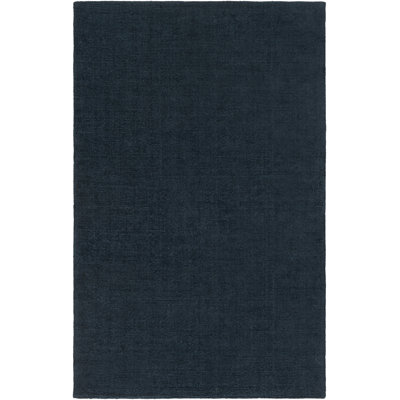 Tapis bleu foncé en laine Crowe