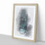 Neon Blue Jellyfish Abstract Art - Framed Print-55727970-55727971
