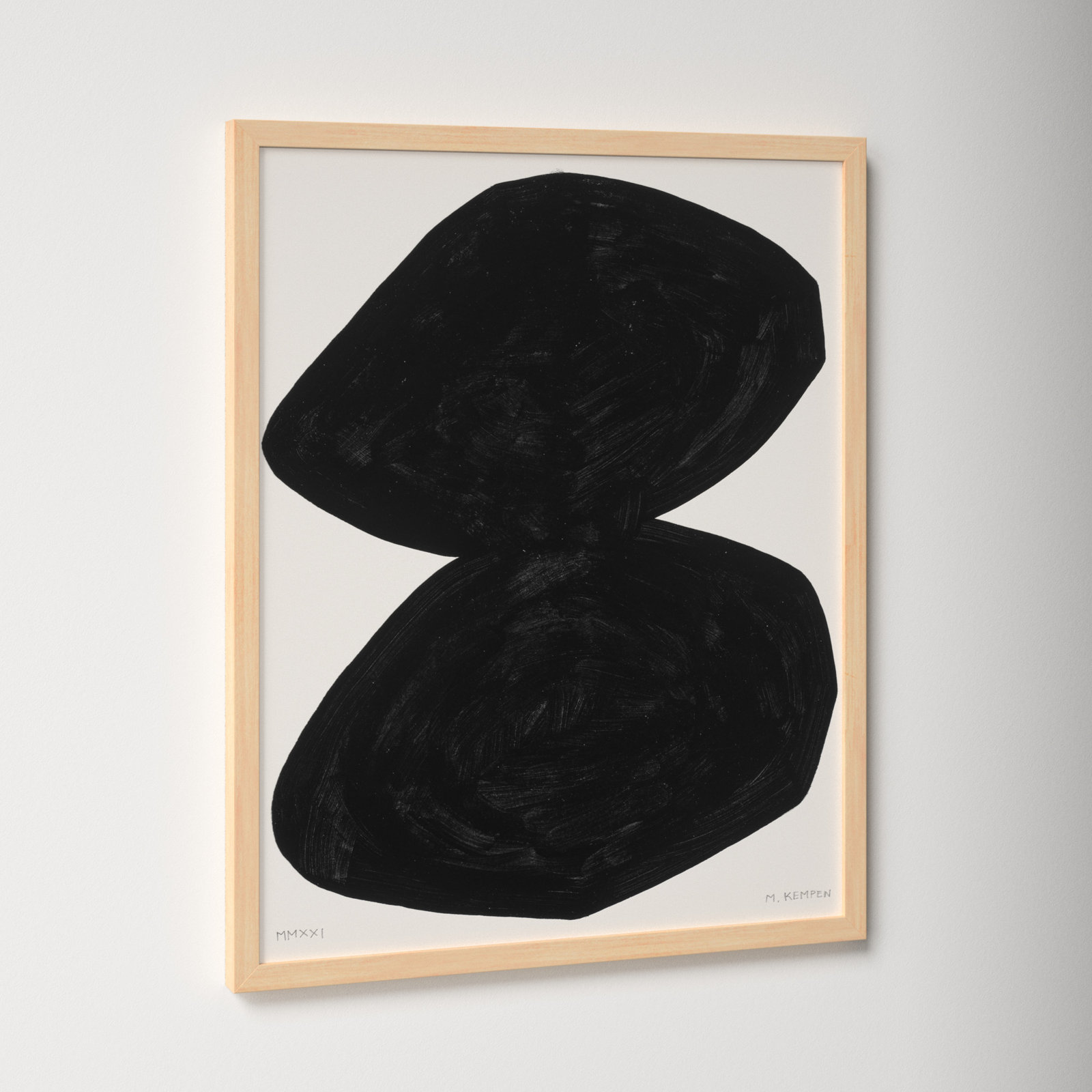 Module On White 2 by Michael Kempen, 30" H x 24" W x 1.25" D, Brown