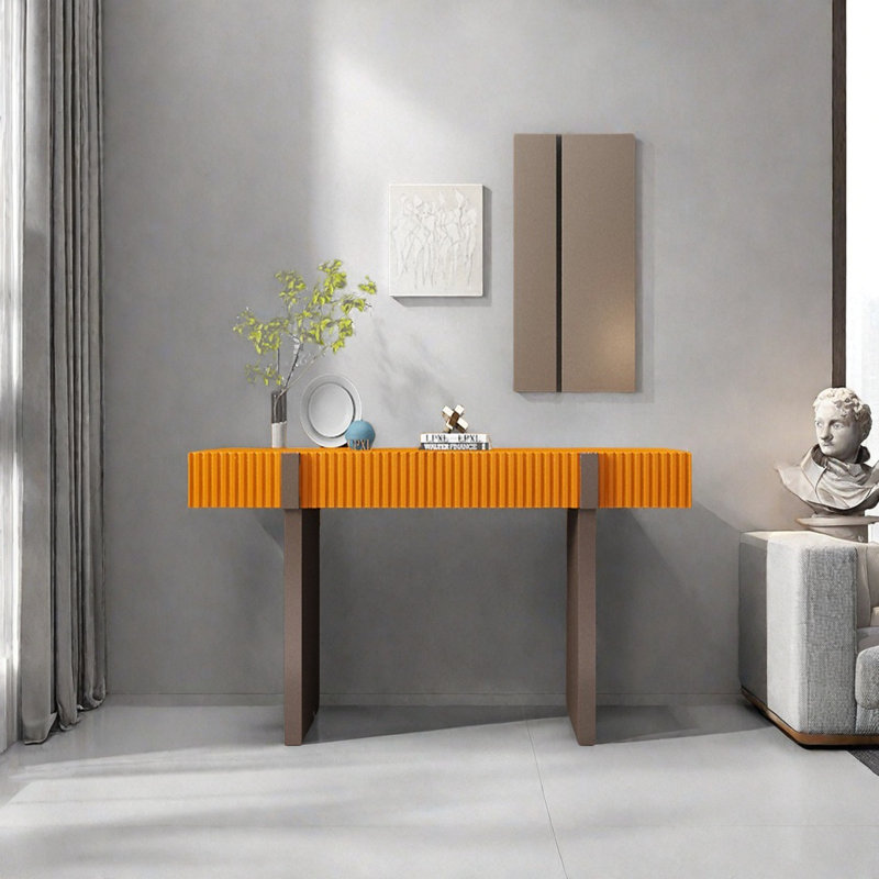 Console Modern Minimalist Art, Brun, Orange, H 35,43 po x l 47,24 po x P 15,75 po