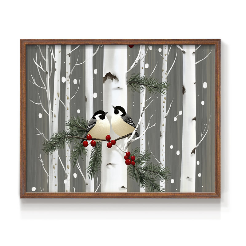 Chirstmas Art-LVIII -Framed Print - Restickable, H 11 po x l 14 po, Noyer