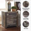 Table de chevet 2 tiroirs Karmann