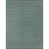 Hand Knotted Area Rug in Aqua And Ivory