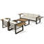 Ensemble de conversation d'extérieur en aluminium 4 pièces, ensemble de conversation pour 5 personnes avec canapé 3 places, 2 fauteuils et table basse-129990986