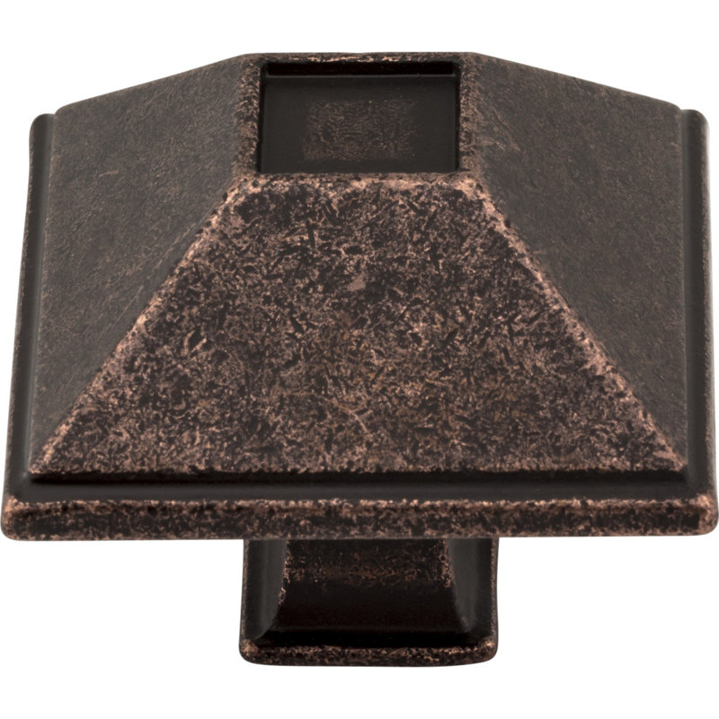 Tahoe Square Knob, Distressed Oil Rubbed Bronze, 1 1/2"