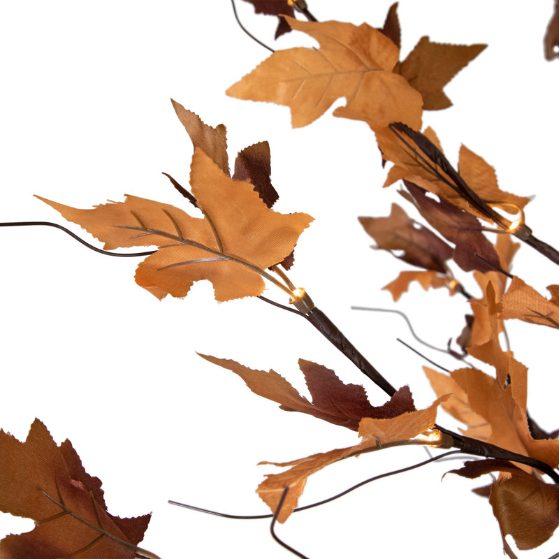 6' Warm White LED Lighted Fall Maple Tree with Bendable Branches