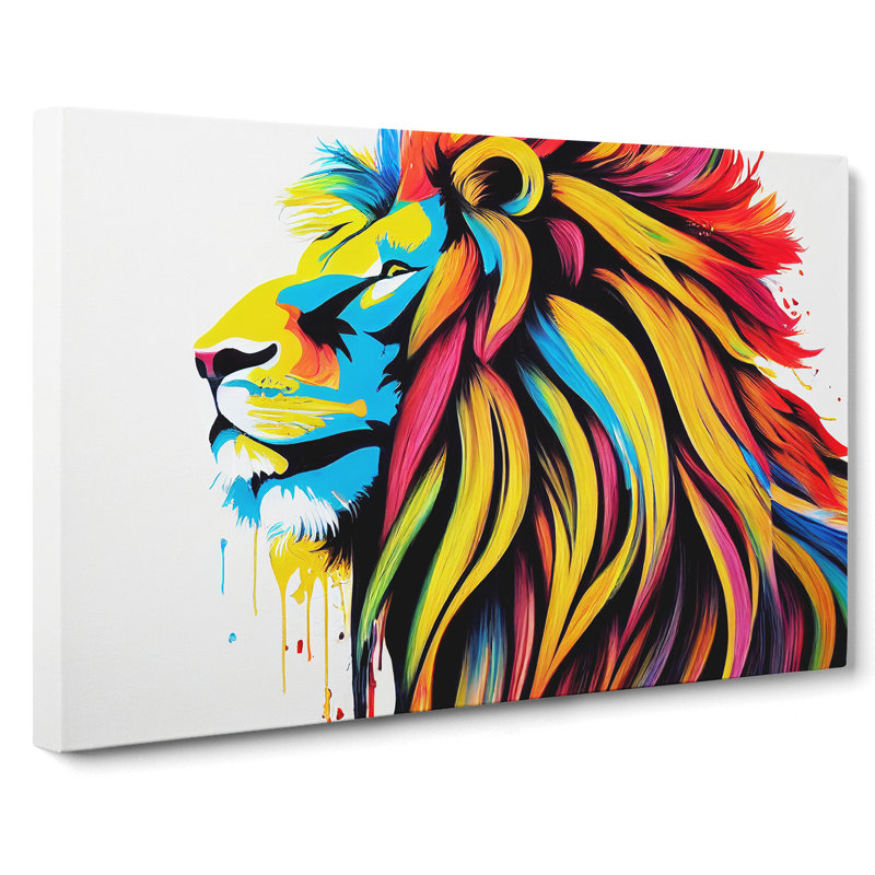 Colourful Lion Vol.1 Abstract - Wrapped Canvas, 35cm H x 50cm W x 3cm D