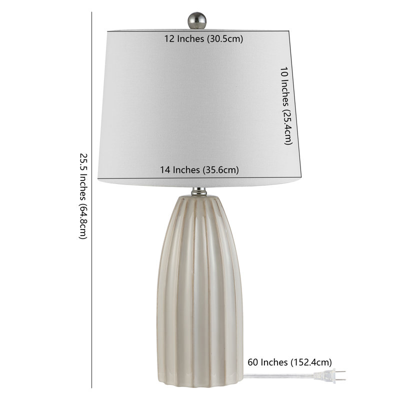 Alannys Ceramic Table Lamp, Ivory