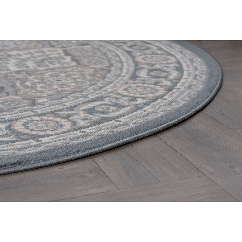 Tapis gris / bleu acier Hobbs, Rond 7 pi 10 po