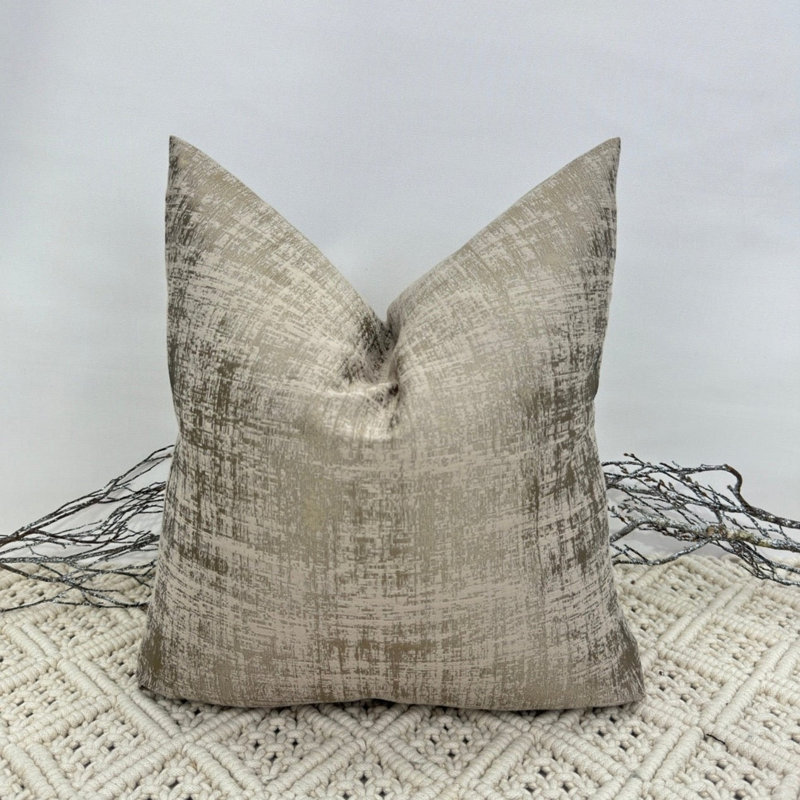 Abstract Square Cushion Cover, Grey/White