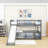 Wood Bunk Bed With Slide And Guardrails-668967440-668967439