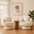 Upholstered Swivel Accent Chair Barrel Chair with Pillow-1721539070