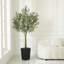 Adcock UV Resistant Artificial Olive Tree for Indoor & Outdoor Decor, Large Plastic Base with Pebbles-1033404747-1033404745