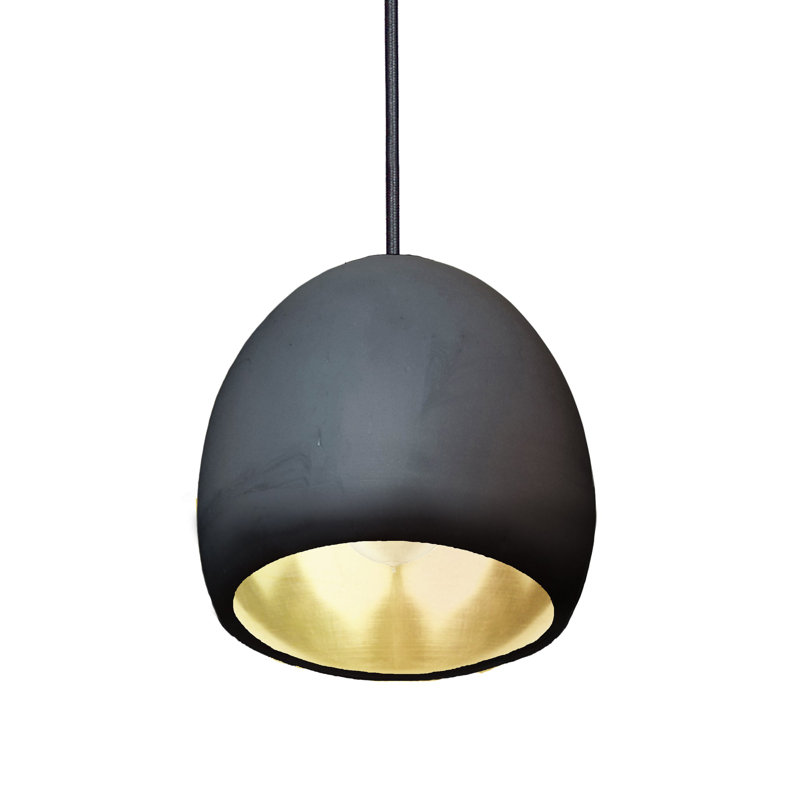 1 - Light Pendant, Matte Black, Black/Brown, LED